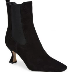 Sam Edelman Shoes The Mid Sabrina Heel Dual Gore Dress Bootie In Black