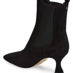 Sam Edelman Shoes The Mid Sabrina Heel Dual Gore Dress Bootie In Black