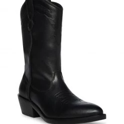 Steve Madden Shoes The Mid Cowboy Bootie In Black