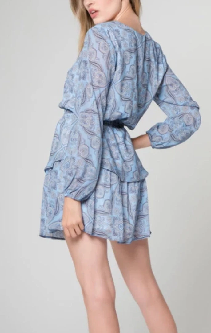 Lavender Brown Contemporary Clothing The Long Sleeve Paisley Dress In Light Blue 2 Lavender Brown Contemporary Clothing The Long Sleeve Paisley Dress In Light Blue