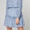 Lavender Brown Contemporary Clothing The Long Sleeve Paisley Dress In Light Blue