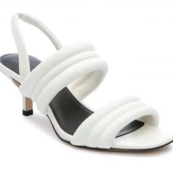 Sanctuary The Quilted Mid Heel Sandal In Milk Shoes