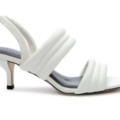 Sanctuary The Quilted Mid Heel Sandal In Milk Shoes