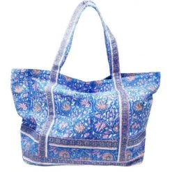 Bell The Large Beach Bag In Blue Pink