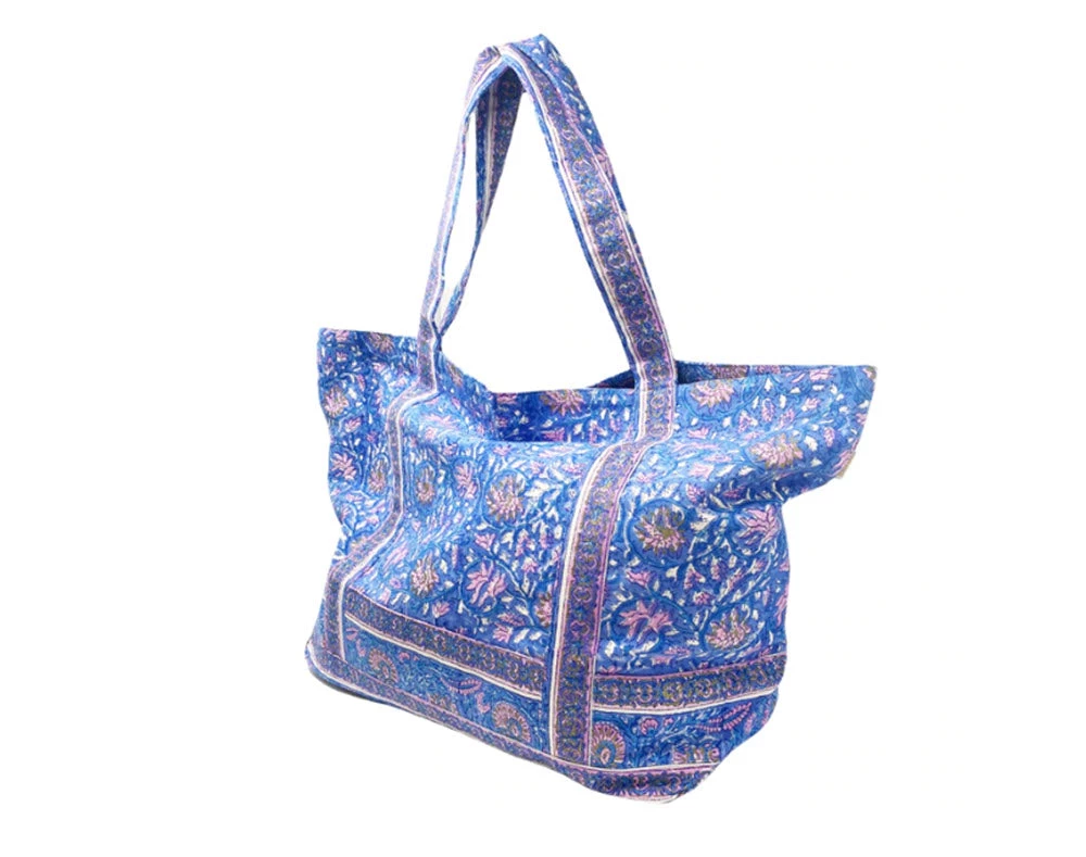 Bell The Large Beach Bag In Blue Pink 2 Bell The Large Beach Bag In Blue Pink