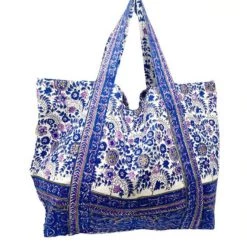 Bell The Large Beach Bag In Periwinkle White Handbags