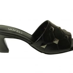 Vaneli The Mid Heel Quilted Pyramid Stud Slide In Black Shoes