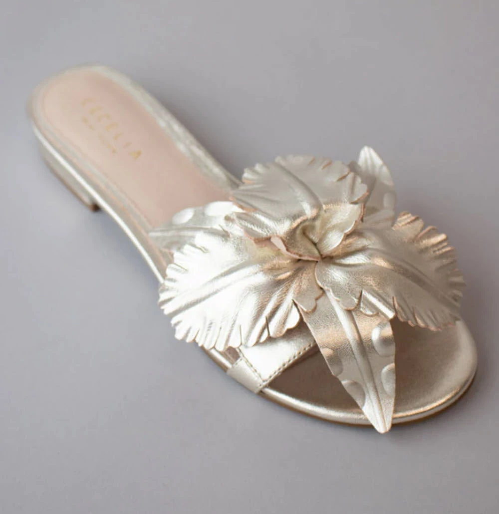 Cecelia The Flower Slide In Gold 2 Cecelia The Flower Slide In Gold
