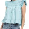 Love The Label The Pleated Sleeve Top In Baby Blue