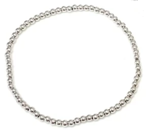 Love Lisa Accessories The 3mm Beaded Stretch Bracelet In Silver 1 Love Lisa Accessories The 3mm Beaded Stretch Bracelet In Silver