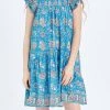 Love The Label The Pleated Sleeve Dress In Blue Floral