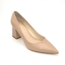 Marc Fisher The Block Heel Pointed Pump In Light Natural Pumps