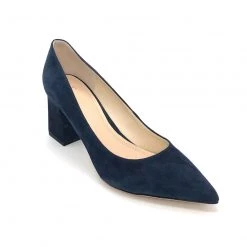 Marc Fisher Pumps The Block Heel Pointed Pump In Navy