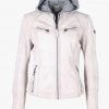 MAURITIUS The Hooded Leather Jacket In White Contemporary Clothing