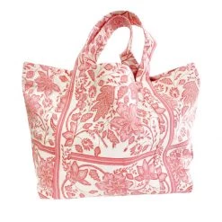 Bell Handbags The Medium Beach Bag In Pink White