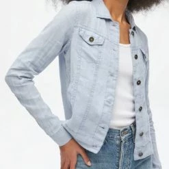 Michael Stars The Linen Jacket In Light Blue