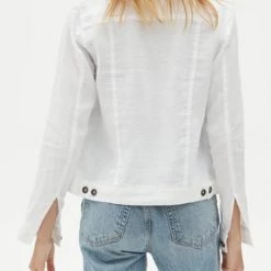 Michael Stars Contemporary Clothing The Linen Jacket In White