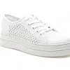 J Slides The Crochet Lace Platform Sneaker In White Shoes