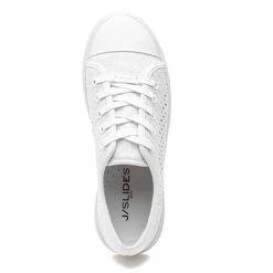 J Slides The Crochet Lace Platform Sneaker In White Shoes