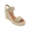 Casteller Shoes The Elastic 2 Band Espadrille In Natural Linen