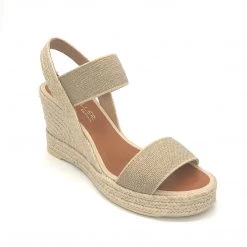 Casteller Shoes The Elastic 2 Band Espadrille In Natural Linen