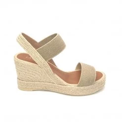 Casteller Shoes The Elastic 2 Band Espadrille In Natural Linen