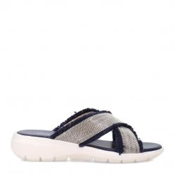 Vaneli The Chain X Band Sport Slide In Denim Silver Shoes