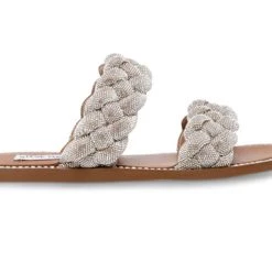 Steve Madden The Crystal Braid Flat Sandal In Rhinestone Shoes