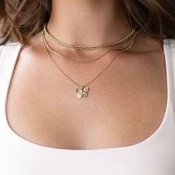 Electric Picks The Flutter Charm Necklace In Gold