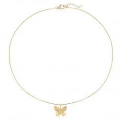Electric Picks The Flutter Charm Necklace In Gold
