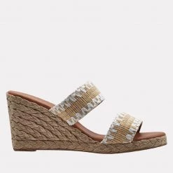 Andre Assous The Raffia 2 Band Espadrille In Beige White Shoes