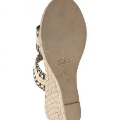 Andre Assous The Raffia 2 Band Espadrille In Beige Black