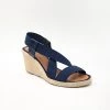 Casteller The Elastic Espadrille Sandal In Navy Shoes