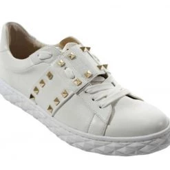 Vaneli Shoes The Pyramid Stud Sneaker In White