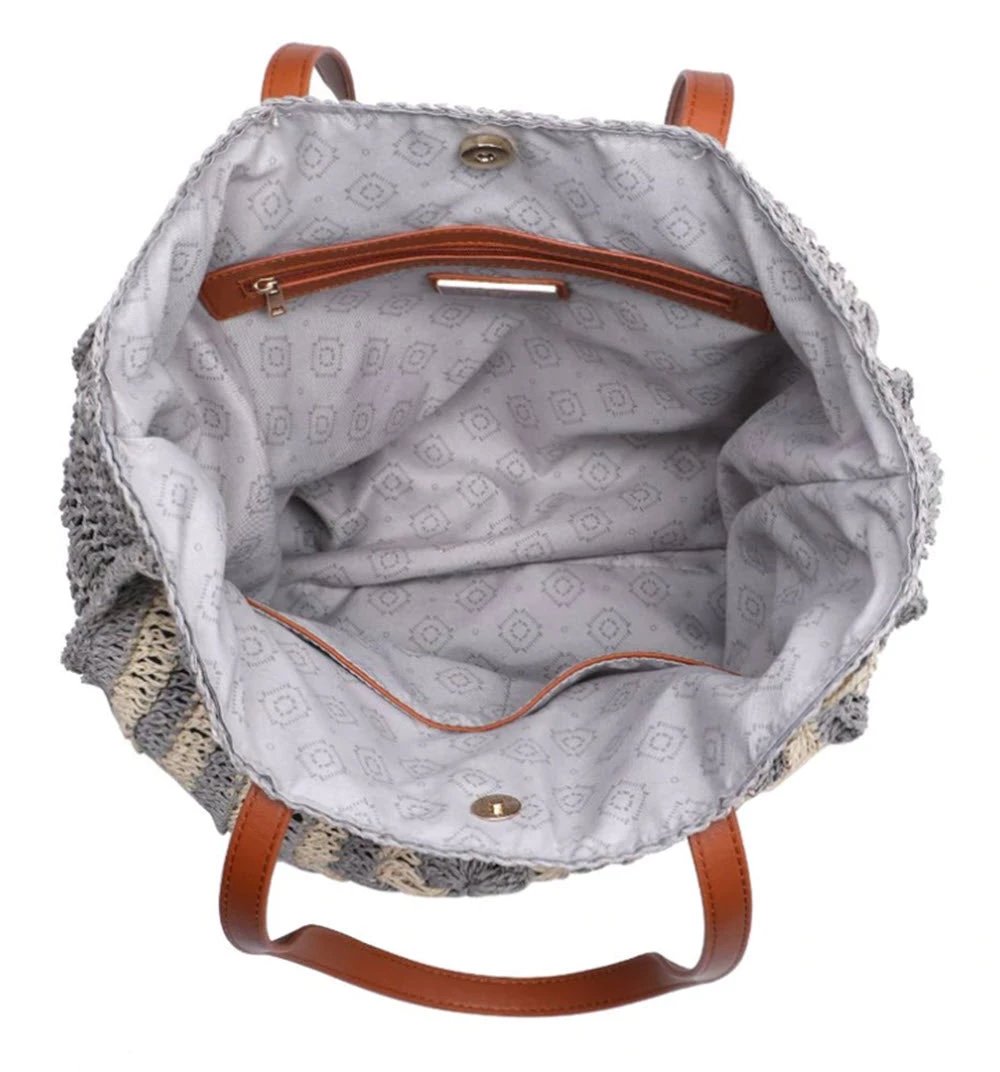 Urban Expressions The Palmyra Tote In Grey Multi Handbags 4 Urban Expressions The Palmyra Tote In Grey Multi Handbags