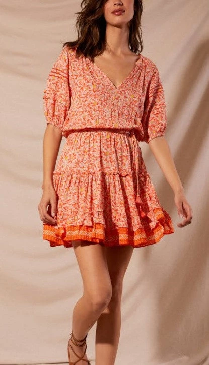 Poupette ST Barth Contemporary Clothing The Bona Mini Dress In Orange Lemon 1 Poupette ST Barth Contemporary Clothing The Bona Mini Dress In Orange Lemon