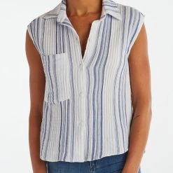 Red Haute The Boyfriend In Blue/White Stripe