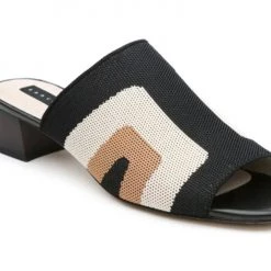 Sanctuary The Mid Heel Stretch Slide In Black Milk