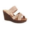 Californians Shoes The Braided Slide Wedge In Rose Gold