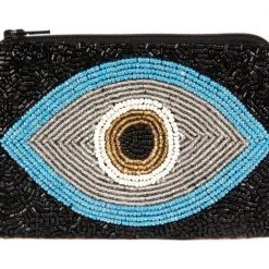 Tiana Designs The Beaded Evil Eye Pouch In Blue Accessories
