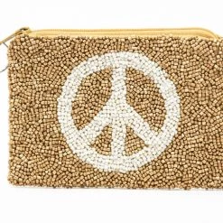 Tiana Designs The Beaded Peace Pouch In Gold Accessories