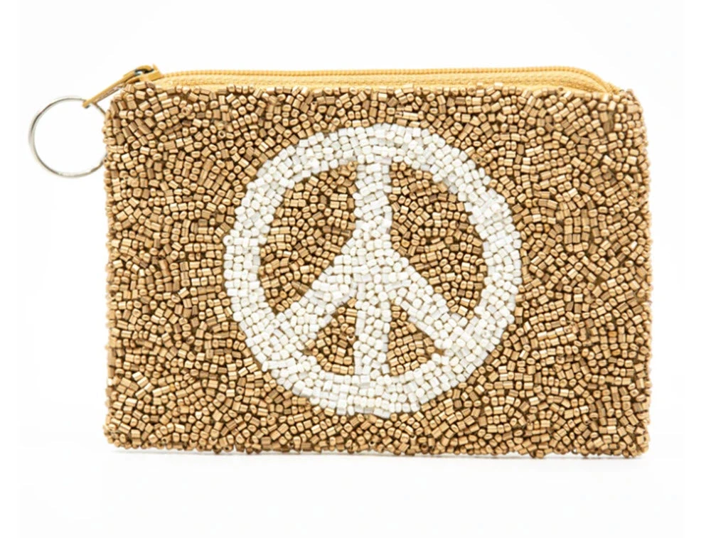 Tiana Designs The Beaded Peace Pouch In Gold Accessories 1 Tiana Designs The Beaded Peace Pouch In Gold Accessories