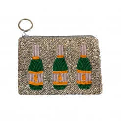 Tiana Designs The Beaded Veuve Pouch In Silver