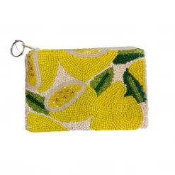 Tiana Designs The Beaded Lemon Pouch In Ivory