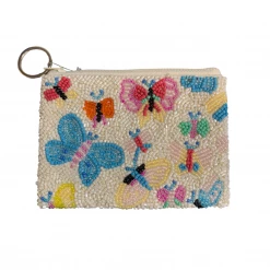 Tiana Designs The Beaded Butterfly Pouch In White