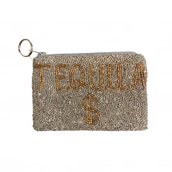 Tiana Designs The Beaded Tequila Pouch In Silver