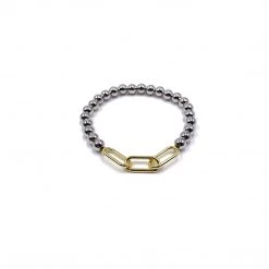 SHINE STARS The Beaded Link Bracelet In Gold & Silver