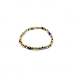 SHINE STARS Accessories The Beaded Evil Eye Bracelet In Gold & Multi