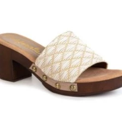 Californians The Braided Slide Clog Sandal In White Shoes