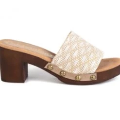 Californians The Braided Slide Clog Sandal In White Shoes